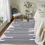 Garvee Washable Rug 4x6 Boho Rug Modern Geometric Rugs for Living Room Bedroom Office Dining Room Black and White Rug Contemporary Stripe Rug Neutral Rug Moroccan Rug Electic Line Pattren Rug - Black