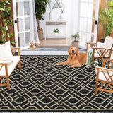 Garvee Outdoor Rug 5x8 Geometric Modern Waterproof Patio Rug Black for Indoor Outdoor Use - Black