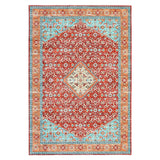 Garvee 9*12ft Persia Style Area Rug Red-Green,Machine Washable Stain-Resistant Area Rug with Non-Slip Backing Low for Living Room, Bedroom, and Dining Room - Red & Green