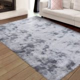 Garvee Fluffy & Sheepskin Light Grey 6x9 Abstract Faux Fur Shag Rug, Non-Slip Plush for Bedroom Home Decor Nursery - Light Gray