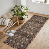 Garvee Area Rug Vintage Floral Carpet Machine Washable Non-Slip Low Pile Brown 2x6Ft for Living Room Bedroom Laundry Dining Farmhouse - Brown