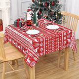 Garvee Christmas Tablecloth, Xmas Tree and Deer Design Square Table Cloth Waterproof Holiday Decorative Boho Table Cover for Outdoor, Indoor Party Kitchen Dining Room, 52 x 52 Inch, Green - Green