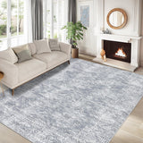 Garvee Living Room Rug 5x7 Rug Washable Rug for Bedroom Modern Rug Non Slip Farmhouse Neutral Rug Soft Throw Rugs Low Pile Stain Resistant Carpet for Office Nursery Dining Room 5'x7' Grey - Light Gray
