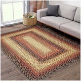 Garvee Bordered Red Multi 5x7 Bedroom Rug Braided Print Boho Rug Machine Washable Rug Modern Floor Cover Geometric Rug for Living Room Office Nursery Kitchen - Red Multi