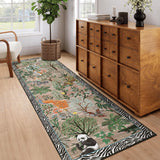 Garvee Brown Indoor Vintage Room Decor Rug Washable Low Pile Non Slip Foldable 2x6ft for Living Room Bedroom Office - Brown