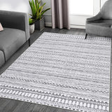 Garvee Machine Washable Area Rug 5x7 Boho Rug for Bedroom Non-Slip Non-Shed Area Rug Moroccan Low Pile Indoor Area Rug for Living Room Kitchen Home Office, 5' x 7' - Gray
