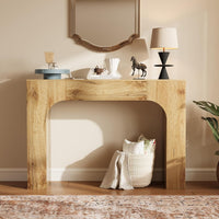 Garvee 47" Farmhouse Console Table Slim Wood Sofa Side Table Narrow Rustic Foyer Furniture for Living Rooms Hallways Apartments, Oak
