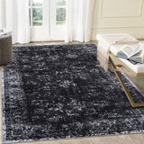 Garvee Area Rug 6x9 Non Slip Washable Low Pile Vintage Distressed Rug for Living Room Black - Black