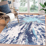 Garvee Living Room Rug 5x7 Washable Rug Indoor Non Slip Large Bedroom Carpet Throw Floor Cover Modern Abstract Area Rug for Dining Room Home Office Nursery, Navy/Blue - Blue