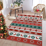 Garvee Christmas Area Rug 3x5 Farmhouse Non Slip Stain Resistant Soft Low Pile Red & Green Holiday Decor for Living Room Bedroom Kitchen - Red & Green