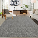 Garvee Modern Grey 6x9 Washable Non Slip Low Pile Stain Resistant Soft Abstract Rug for Bedroom Living Room Hallway - Gray