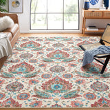Garvee Persian Colorful 9x12 Large Washable Area Rugs for Living Room Vintage Paisley Print Rug Non-Slip Low Pile Non-Shedding Carpet Ultra-Thin Lightweight Rug for Farmhouse Bedroom Dining Room Office - Colorful