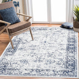 Garvee Living Room Rug 9x12 Area Rug Large Washable Rugs for Bedroom Low Pile Non Slip Vintage Rug Non-Shedding Throw Rug for Farmhouse Indoor Kids Playroom, Blue - Blue