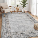 Garvee Bedroom Rug 3x5 Washable Border Area Rug for Living Room, Dining Room, Kitchen, Home Office, Grey - Gray