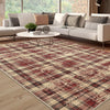 Garvee Plaid Red 9x12 Living Room Rug, Large Washable Rugs for Bedroom Modern Plaid Office Floor Carpet Distressed Rug Low Pile Farmhouse Area Rug Non Slip Checkered Floor Cover