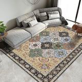Garvee Area Rug 10x13 Washable Rugs for Living Room Distressed Vintage Trellis Area Rug for Bedroom Oriental Tribal Office Carpet Low Pile Neutral Soft Nursery Rug Non Slip Farmhouse Rug Camel - Camel Yellow