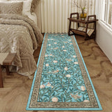 Garvee 2x6 Kitchen Rug Washable Non Slip Botanical Leaf Print Soft Throw Carpet Light Blue for Hallway Bathroom Entryway Living Room - Light Blue
