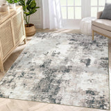 Garvee 5x7 Washable Living Room Rug Modern Abstract Low Pile Soft Taupe Carpet - Taupe