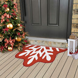 Garvee Christmas Door Mat Non Slip Doormats Snowflake Welcome Mats for Front Door Floor Mats Ourdoor Decor Stain Resistant Room Decor Carpet for Entrance Snowflake 17''x29'' - Snowflakes|Red