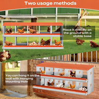 Garvee 10 Compartment Chicken Nesting Box with Egg Roll Tray & Ventilation, Heavy-Duty Galvanized Steel, Easy Assembly & Cleaning, for Backyard Coops