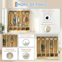 Garvee 47.5" Kids Coat Locker with Bench 10 Cubbies for Classroom Nursery Home, Smooth Wood Surface, Natural