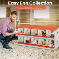Garvee 10 Compartment Chicken Nesting Box with Egg Roll Tray & Ventilation, Heavy-Duty Galvanized Steel, Easy Assembly & Cleaning, for Backyard Coops