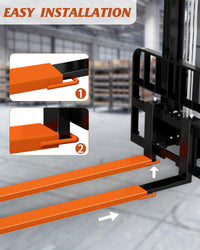 Garvee 5.5" Width Pallet Fork Extension, 4600 LBS Max Heavy Duty Steel Pallet Extensions for Forklift Truck - Orange / 96x5.5 inch