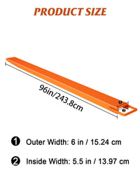 Garvee 5.5" Width Pallet Fork Extension, 4600 LBS Max Heavy Duty Steel Pallet Extensions for Forklift Truck - Orange / 96x5.5 inch