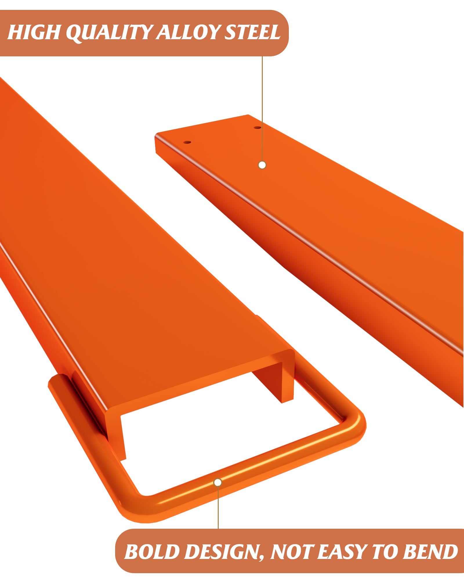 Garvee 5.5" Width Pallet Fork Extension, 4600 LBS Max Heavy Duty Steel Pallet Extensions for Forklift Truck - Orange / 96x5.5 inch