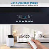Garvee 14,000 BTU Portable Air Conditioner with Dehumidifier & Fan, Portable AC Units Cools up to 750 Sq. Ft., Remote Control, Auto Swing, Sleep Mode, Black Top