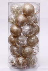 Garvee 30 Pcs Christmas Ball Ornaments, 2.36 Inch/6 Cm Christmas Balls, Christmas Plastic Decorative Baubles, Shatterproof Christmas Tree Ball for Holiday Wedding Party Decoration, Gold - Gold