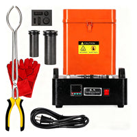 Garvee 1+3 KG Gold Melting Furnace Set,2100 °F Digital Electric Melting Furnace with 2 Crucibles,Temperature Control for Melt Scrap, Silver, Gold, Copper, Aluminum 110V