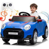 Garvee 12V BMW Mini Cooper Licensed Electric Ride-on Car for Kid, Powered by 4.5Ah Battery, Includes Positive Energy Charger, Wheels, Remote Control with Factory-Paired Code - Blue
