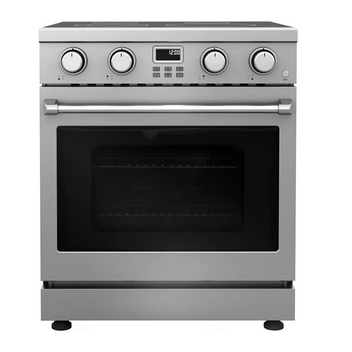 Garvee Professional Electric Range with 4 Heating Elements Cooktop,30“ Convection Oven Capacity,in Stainless Steel,Clock and Timer,Smooth Glass Top