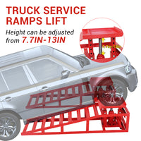 Garvee 2 Pack Hydraulic Car Ramps Truck Ramps Lifts 5T 10000lbs Car Trailer Garage Vehicle Ramps Lifts for Car Repair Red