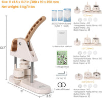 Garvee 3-in-1 Button Maker Kit, DIY Pin Press Machine with 300pcs Supplies, Circle Cutter & Magic Book, Perfect for Kids Crafts, Beginner-Friendly Badge Maker for DIY Gifts