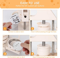 Garvee 3-in-1 Button Maker Kit, DIY Pin Press Machine with 300pcs Supplies, Circle Cutter & Magic Book, Perfect for Kids Crafts, Beginner-Friendly Badge Maker for DIY Gifts