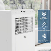 Garvee 10000BTU Portable Air Conditioner, 3-In-1 Stand UP AC Unit With Dehumidifier, Fan Modes for Room Up to 450 Sq. Ft, Auto Swing, 24 Timer, White