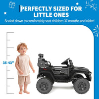 Garvee Ride P Series 12V Kids Electric Vehicles with Remote Control Spring Suspension, LED Lights, Bluetooth, 2 Speeds - Black