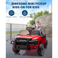 Garvee Kids Ride On Car RAM 12V Electric Truck with Remote Control, Spring Suspension, LED Lights, Music, Wide Seat, All-Terrain, for Toddlers Outdoor Play