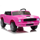 Garvee Ride - P Series: 24V 7AH 2-Seater Ride-On Car for Kids with Remote Control, Dual Safety Belts, 2-Speed, LED Lights, Music, Pink, Licensed Shelby GT350, Outdoor Play - Pink