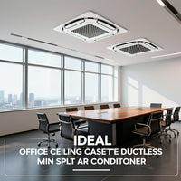 Garvee 12000 BTU Ceiling Cassette Mini Split AC, 8-Way 360° Airflow, Remote Controller, Ductless Cooling&Heating Ceiling Air Conditioner, 208/230V, 25ft Kit