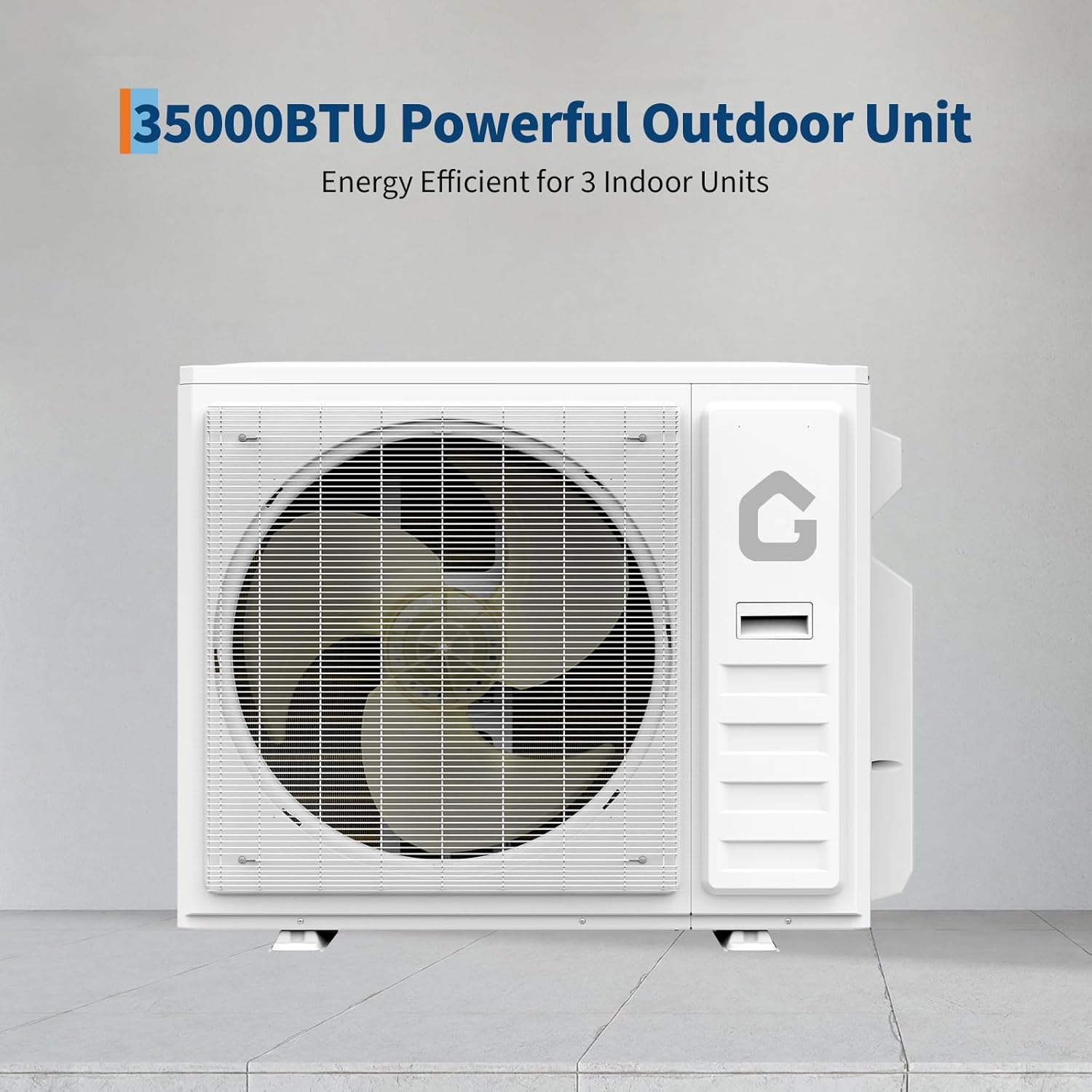 Garvee 35K BTU 4 Zone Mini Split AC Heating System, 19 SEER2, Quad Zone Ductless, 208-230V, Pre-Charged Condenser, Multi-Room Cooling & Heating, Black