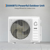 Garvee 35K BTU 4 Zone Mini Split AC Heating System, 19 SEER2, Quad Zone Ductless, 208-230V, Pre-Charged Condenser, Multi-Room Cooling & Heating, Black