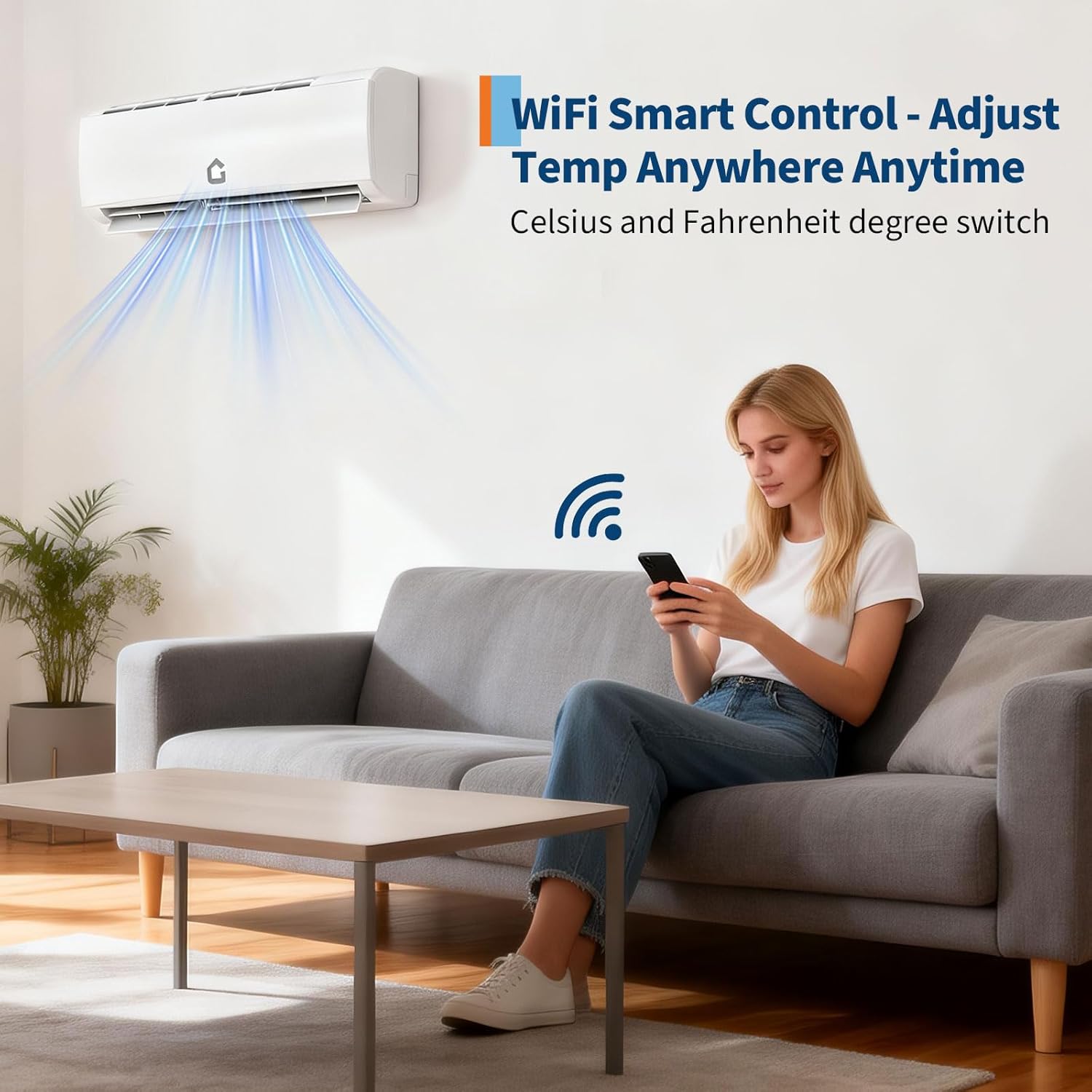 Garvee 35000 BTU OTD Dual Zone WIFI Mini Split AC Heating System, 19 SEER2, 2 Zone 18000+18000 BTU, Ductless, Pre-Charged Condenser, Heat Pump, 25Ft Copper Line, 208-230V