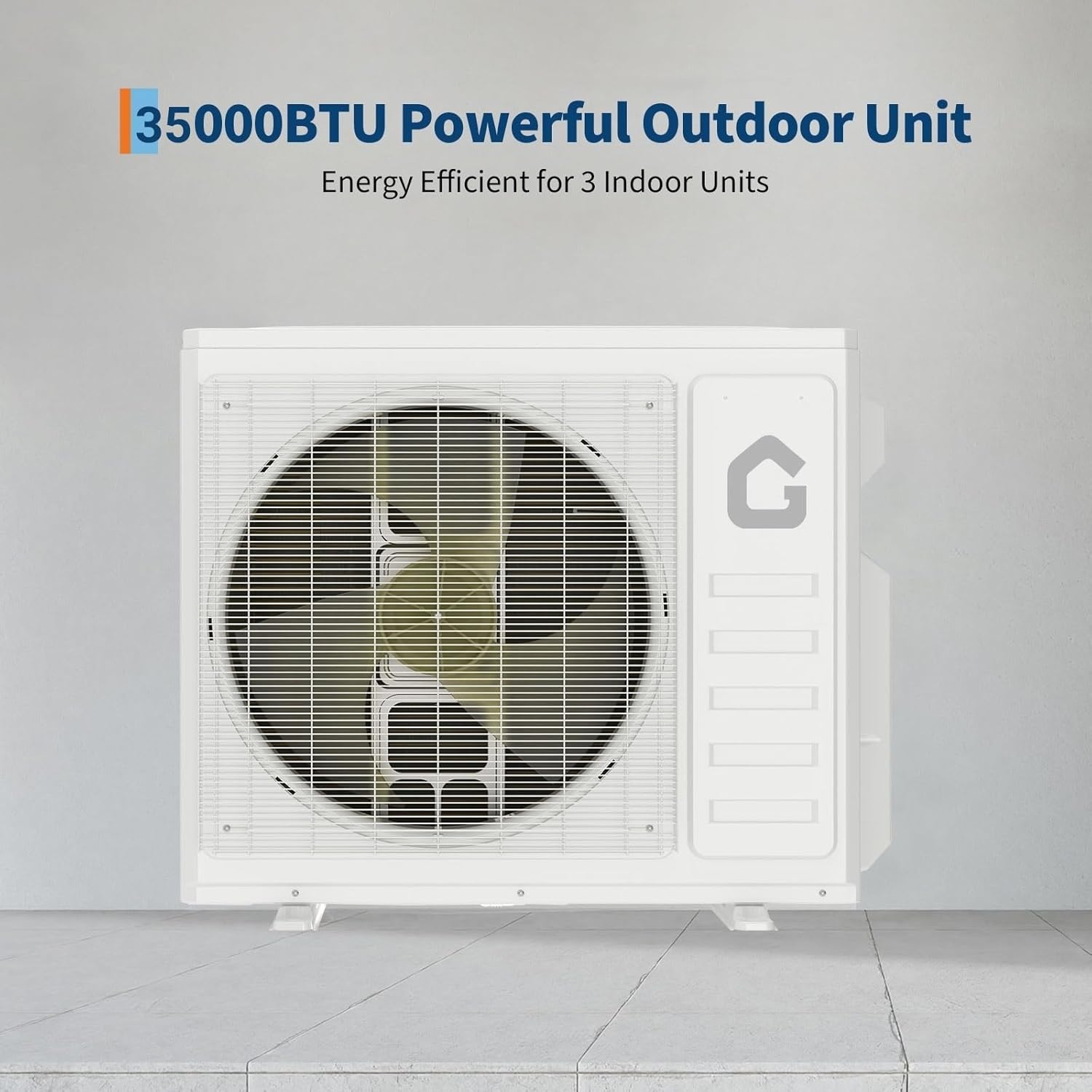 Garvee 3 Zone Mini Split, 35000 BTU ODU Mini Split Ac/Heating System, With 9000BTU + 9000BTU + 18000BTU IDU, 208-230V Wifi Enabled Energy Efficient Multi Zone Mini Split Air Conditioner & Heater, 16Ft Copper Line & Full Installation Kit