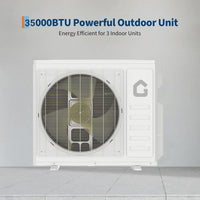 Garvee 3 Zone Mini Split, 35000 BTU ODU Mini Split Ac/Heating System, With 9000BTU + 9000BTU + 18000BTU IDU, 208-230V Wifi Enabled Energy Efficient Multi Zone Mini Split Air Conditioner & Heater, 16Ft Copper Line & Full Installation Kit