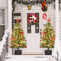 Garvee 4.5ft Christmas Tree with 300 LED Lights, 8 Lighting Modes, Pre-Lit Artificial Fiber Optic Xmas Tree, Potted Christmas Tree Decoration for Home, Office, and Hallways