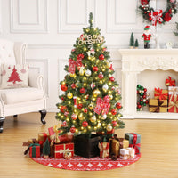 Garvee 4.5ft Christmas Tree with 300 LED Lights, 8 Lighting Modes, Pre-Lit Artificial Fiber Optic Xmas Tree, Potted Christmas Tree Decoration for Home, Office, and Hallways