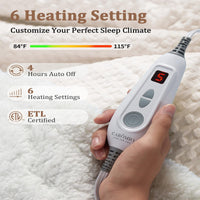 Garvee Heated Blanket Throw, Waffle Weave Electric Throw Blanket Fast Heating with LCD Controller, 6 Heat Levels & 4 Hour Auto Shut Off, ETL Certified, Machine Washable, Beige, 50" x 60"
